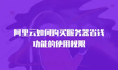 阿里云如何购买服务器省钱功能的使用权限