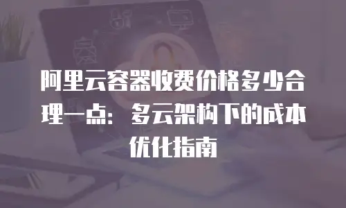 阿里云容器收费价格多少合理一点：多云架构下的成本优化指南