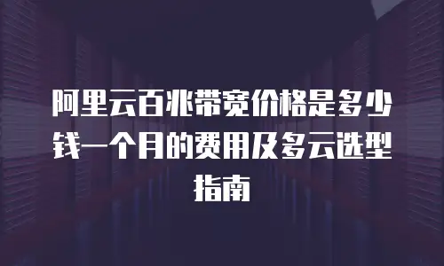 阿里云百兆带宽价格是多少钱一个月的费用及多云选型指南