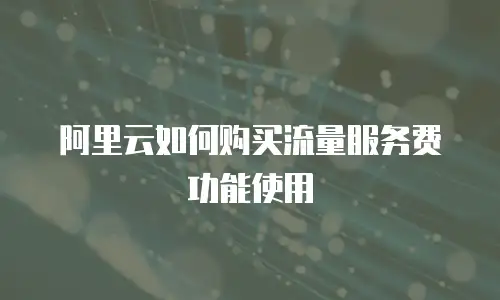 阿里云如何购买流量服务费功能使用