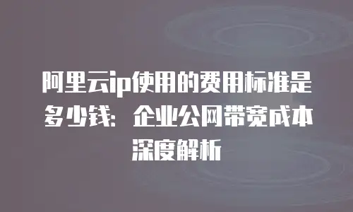 阿里云ip使用的费用标准是多少钱：企业公网带宽成本深度解析