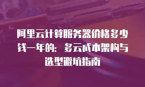 阿里云计算服务器价格多少钱一年的：多云成本架构与选型避坑指南