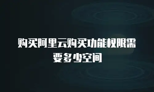 购买阿里云购买功能权限需要多少空间