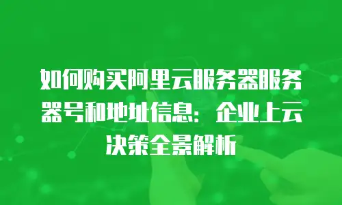 如何购买阿里云服务器服务器号和地址信息：企业上云决策全景解析