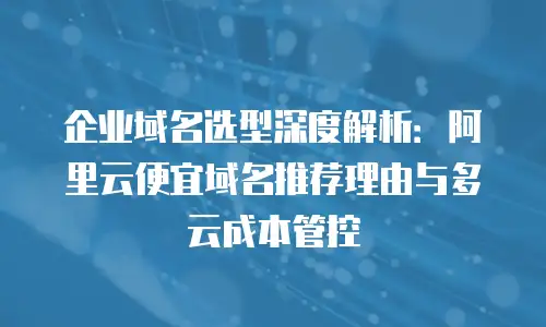 企业域名选型深度解析：阿里云便宜域名推荐理由与多云成本管控