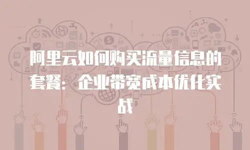阿里云如何购买流量信息的套餐：企业带宽成本优化实战