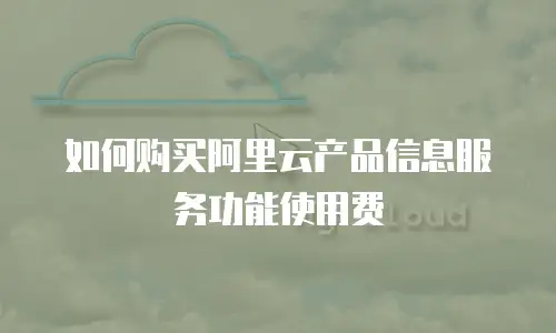 如何购买阿里云产品信息服务功能使用费
