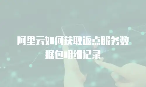 阿里云如何获取返点服务数据包明细记录
