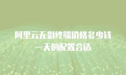 阿里云无影终端价格多少钱一天的配置合适