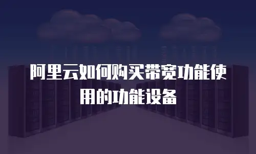 阿里云如何购买带宽功能使用的功能设备