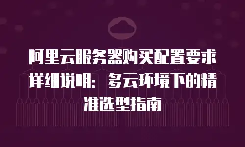 阿里云服务器购买配置要求详细说明：多云环境下的精准选型指南