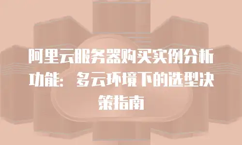 阿里云服务器购买实例分析功能：多云环境下的选型决策指南