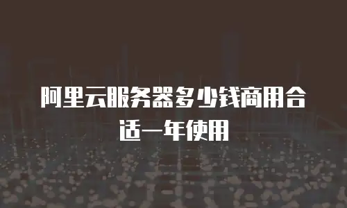 阿里云服务器多少钱商用合适一年使用