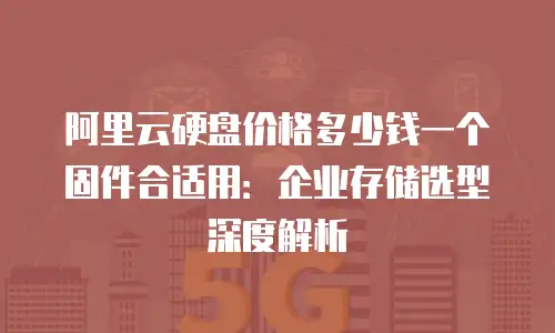阿里云硬盘价格多少钱一个固件合适用：企业存储选型深度解析