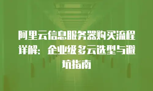 阿里云信息服务器购买流程详解：企业级多云选型与避坑指南