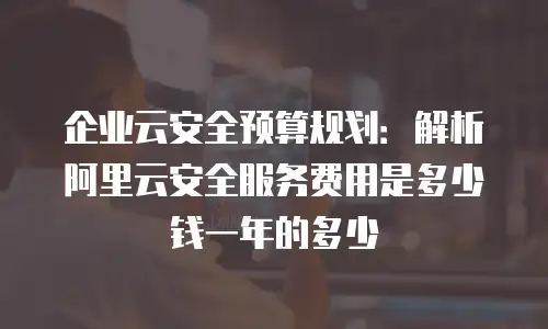企业云安全预算规划：解析阿里云安全服务费用是多少钱一年的多少