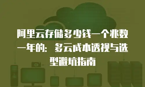 阿里云存储多少钱一个兆数一年的：多云成本透视与选型避坑指南