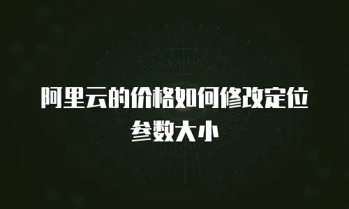 阿里云的价格如何修改定位参数大小