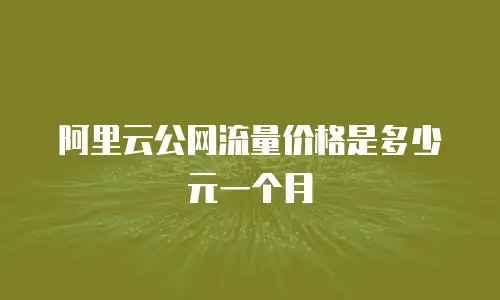 阿里云公网流量价格是多少元一个月