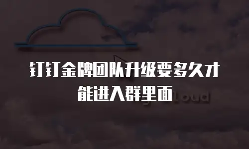 钉钉金牌团队升级要多久才能进入群里面
