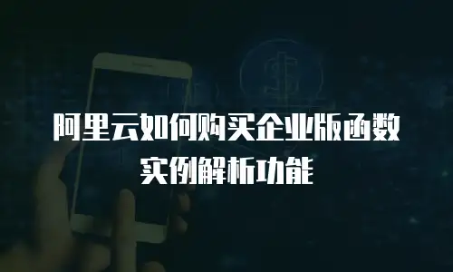 阿里云如何购买企业版函数实例解析功能