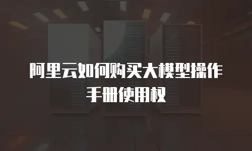 阿里云如何购买大模型操作手册使用权