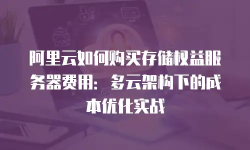 阿里云如何购买存储权益服务器费用：多云架构下的成本优化实战