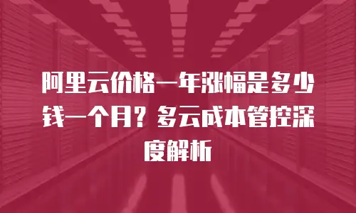 阿里云价格一年涨幅是多少钱一个月？多云成本管控深度解析