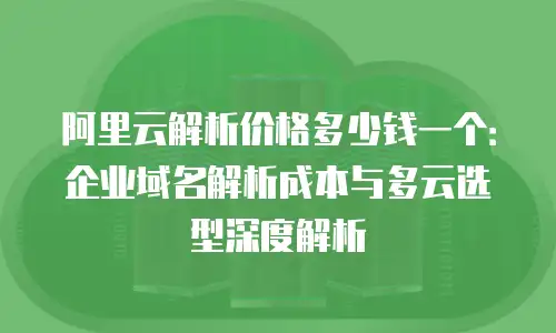 阿里云解析价格多少钱一个：企业域名解析成本与多云选型深度解析