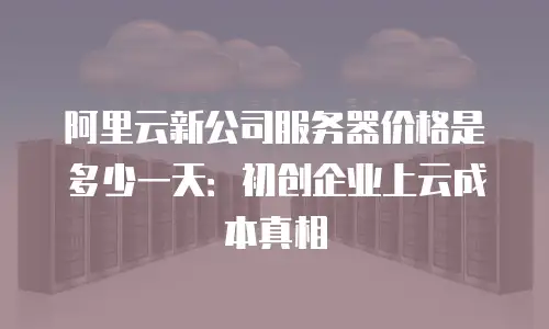 阿里云新公司服务器价格是多少一天：初创企业上云成本真相