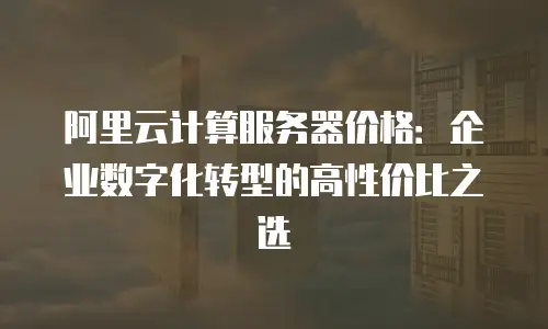阿里云计算服务器价格：企业数字化转型的高性价比之选