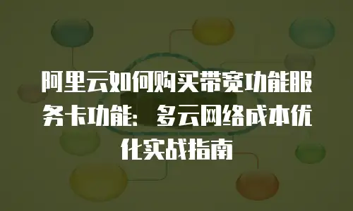 阿里云如何购买带宽功能服务卡功能：多云网络成本优化实战指南