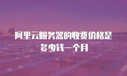 阿里云服务器的收费价格是多少钱一个月