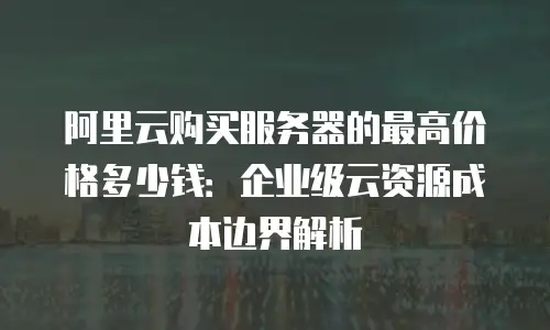 阿里云购买服务器的最高价格多少钱：企业级云资源成本边界解析