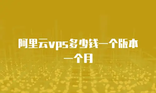 阿里云vps多少钱一个版本一个月