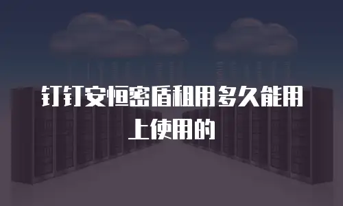 钉钉安恒密盾租用多久能用上使用的