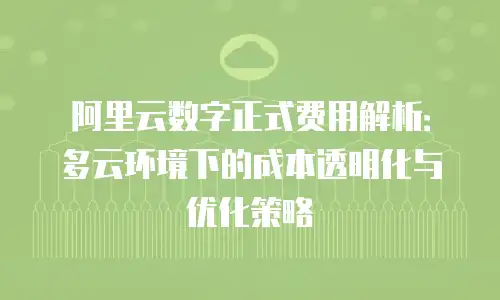 阿里云数字正式费用解析：多云环境下的成本透明化与优化策略
