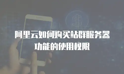 阿里云如何购买站群服务器功能的使用权限