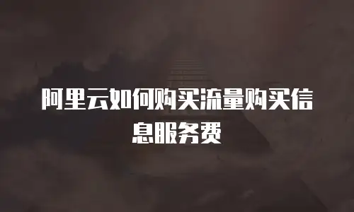 阿里云如何购买流量购买信息服务费