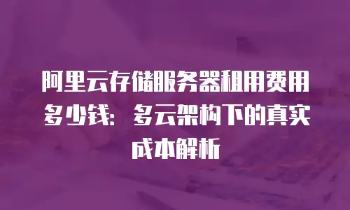阿里云存储服务器租用费用多少钱：多云架构下的真实成本解析