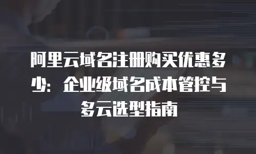 阿里云域名注册购买优惠多少：企业级域名成本管控与多云选型指南