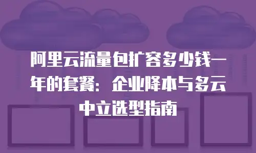 阿里云流量包扩容多少钱一年的套餐：企业降本与多云中立选型指南