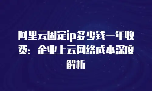 阿里云固定ip多少钱一年收费：企业上云网络成本深度解析