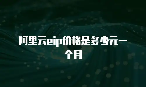 阿里云eip价格是多少元一个月