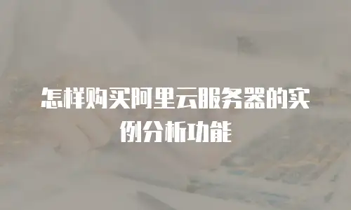 怎样购买阿里云服务器的实例分析功能