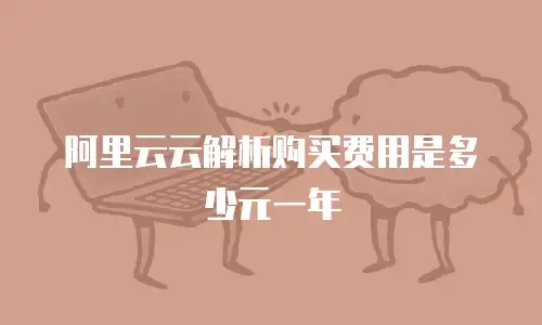 阿里云云解析购买费用是多少元一年