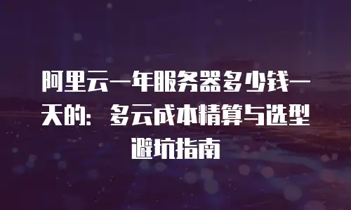 阿里云一年服务器多少钱一天的：多云成本精算与选型避坑指南