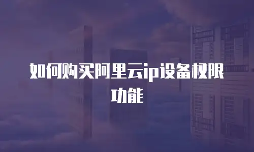 如何购买阿里云ip设备权限功能