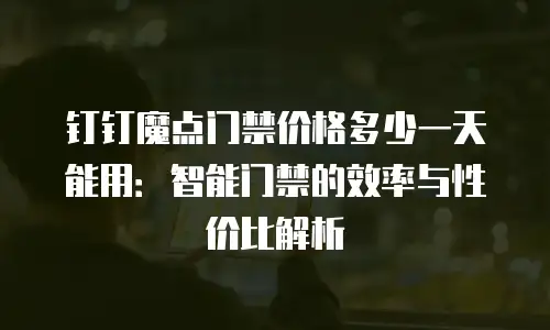 钉钉魔点门禁价格多少一天能用：智能门禁的效率与性价比解析