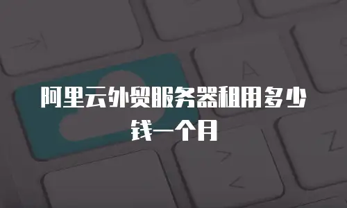 阿里云外贸服务器租用多少钱一个月